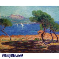 Tranh sơn dầu biển lớn trong xanh